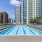 pool with city behind